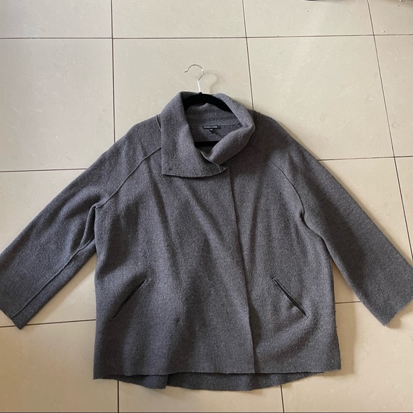 Eileen Fisher Funnel Collar Wool Jacket - Picture 3 of 9